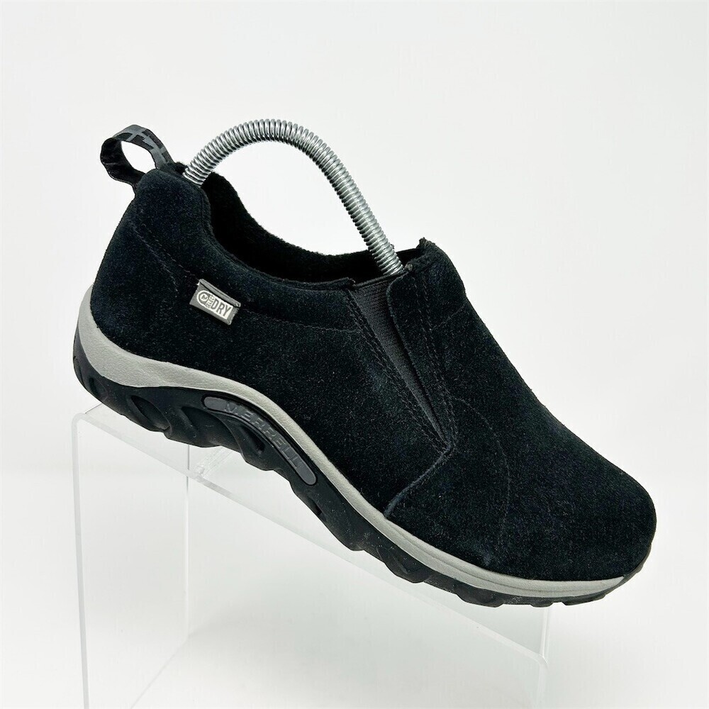 Merrell Jungle Moc Frosty Waterproof Boys Slip-On Shoes Black Winter Size 6.5